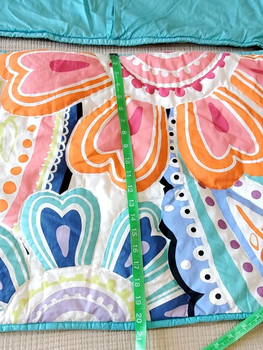 Pottery Barn Teen Cotton Quilted Retro Floral Pillow Sham Set, Standard, EUC